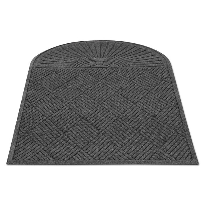 EcoGuard Diamond Floor Mats, Rectangular with Single Fan, Charcoal Gray Carpeted Surface, 72" x 36"