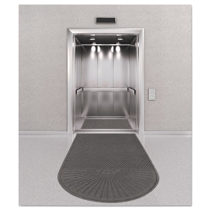 EcoGuard Diamond Floor Mats, Rectangular with Single Fan, Charcoal Gray Carpeted Surface, 96" x 48"