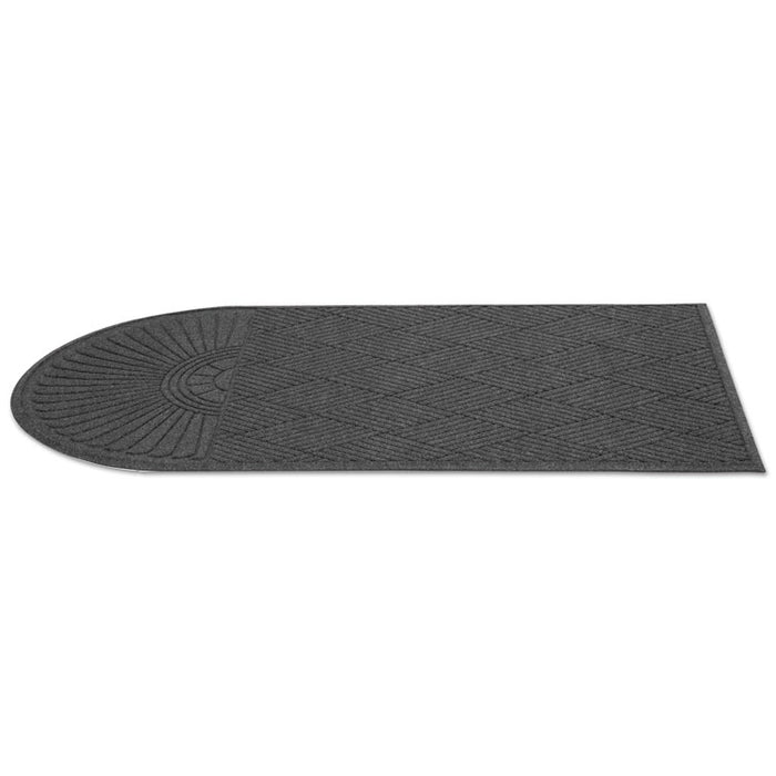 EcoGuard Diamond Floor Mats, Rectangular with Single Fan, Charcoal Gray Carpeted Surface, 72" x 36"