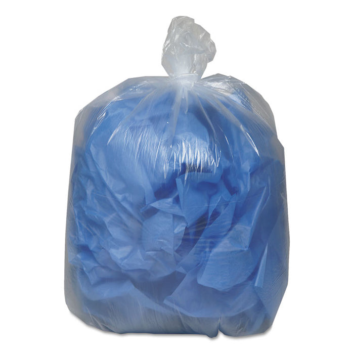 Linear Low-Density Can Liners, 56 gal, 0.9 mil, 43" x 47", Clear, 10 Bags/Roll, 10 Rolls/Carton