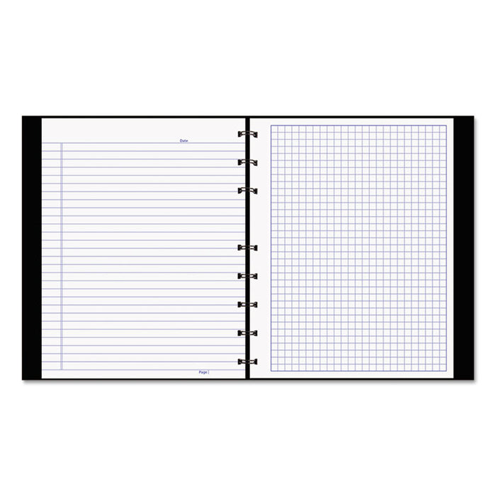 NotePro Quad Notebook, Data/Lab-Record Format with Narrow and Quadrille Rule Sections, Black Cover, (96) 9.25 x 7.25 Sheets