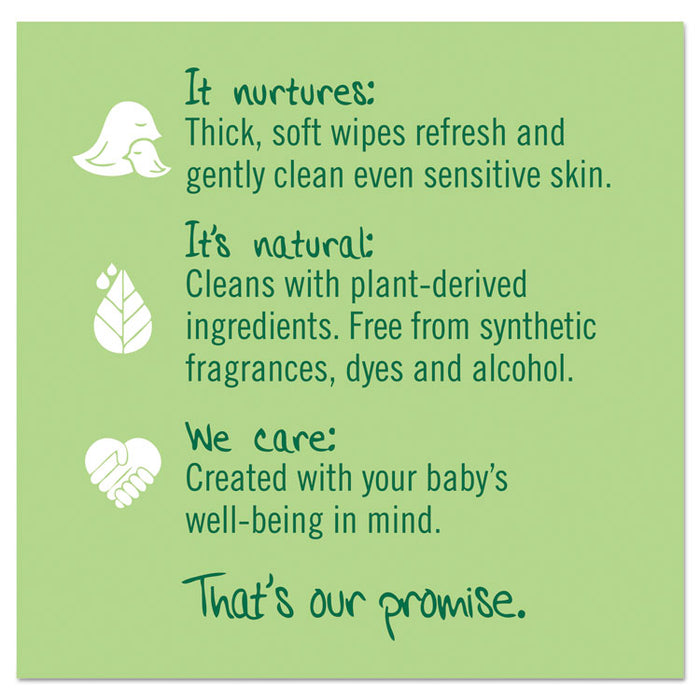 Free and Clear Baby Wipes, Refill, 7 x 7, Unscented, White, 256/Pack