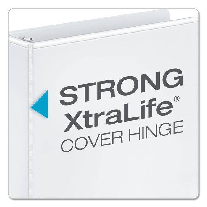 Performer ClearVue Slant-D Ring Binder, 3 Rings, 1.5" Capacity, 11 x 8.5, White