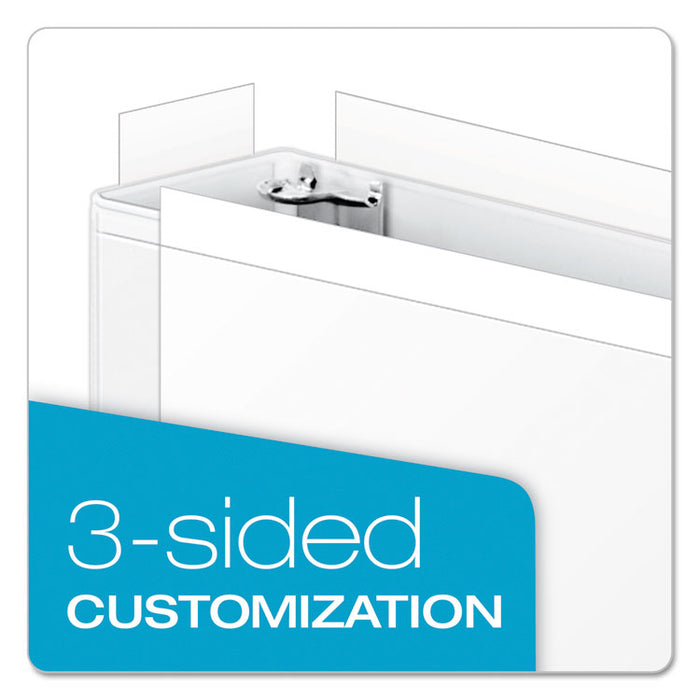ClearVue Slant-D Ring Binder, 3 Rings, 3" Capacity, 11 x 17, White