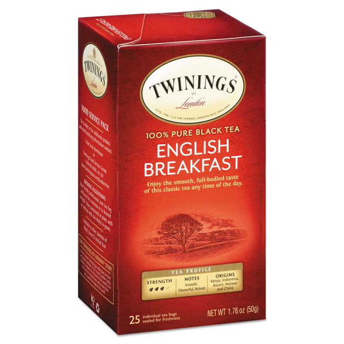 Tea Bags, English Breakfast, 1.76 oz Filterbag, 25/Box
