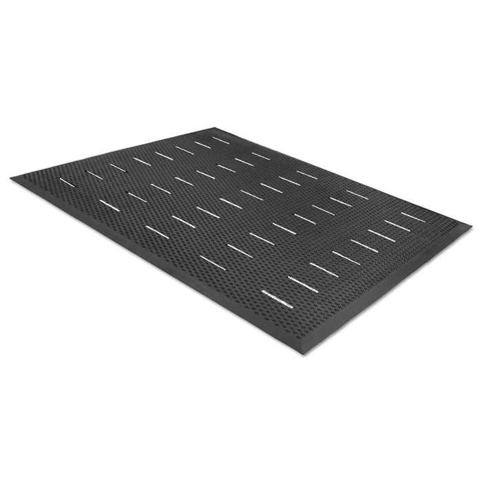 Free Flow Comfort Utility Floor Mat, 36" x 48", Black Non-Slip Vented Surface