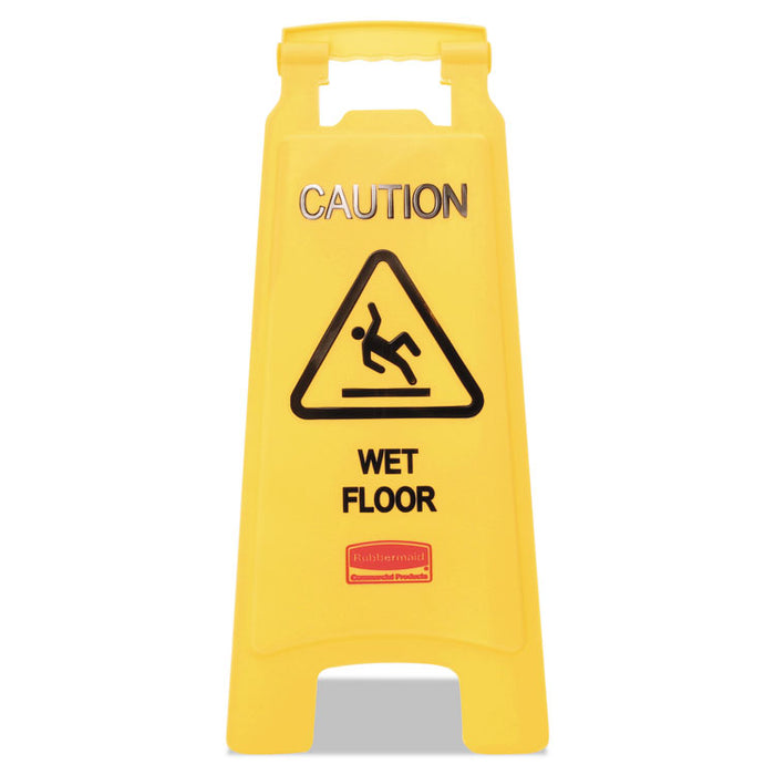 "Caution Wet Floor"Caution Wet Floor" Sign, 11 x 12 x 25, Bright Yellow Sign, 11 x 12 x 25, Yellow, 6/Carton