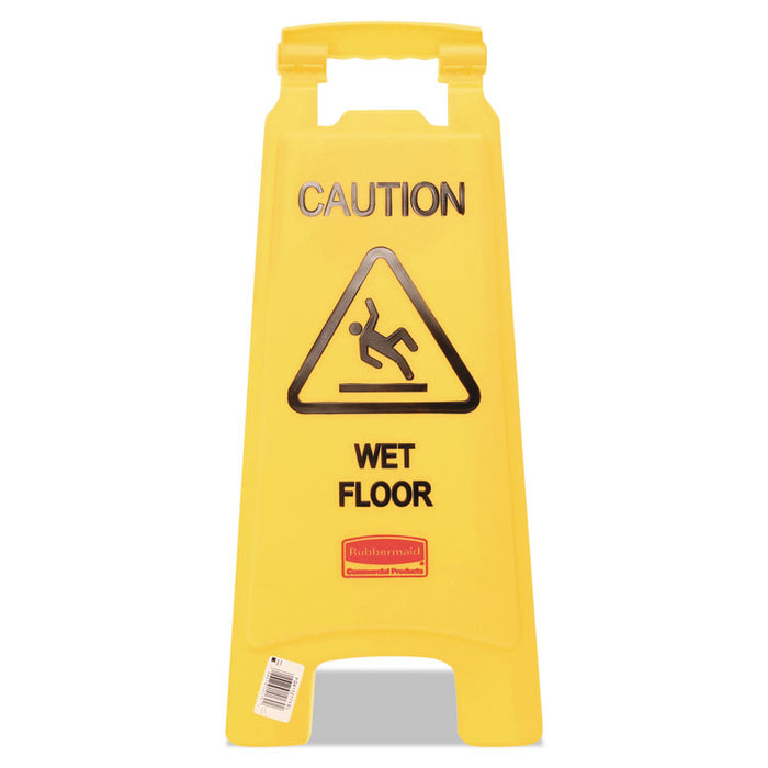 "Caution Wet Floor" Sign, 11 x 12 x 25, Yellow