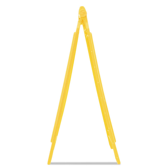 Multilingual "Caution" Floor Sign, 11 x 12 x 25, Yellow