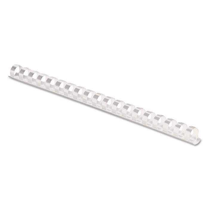 Plastic Comb Bindings for 11 x 8.5 Documents, 19 Rings, 0.5" (90-Sheet) Capacity, White, 100/Pack