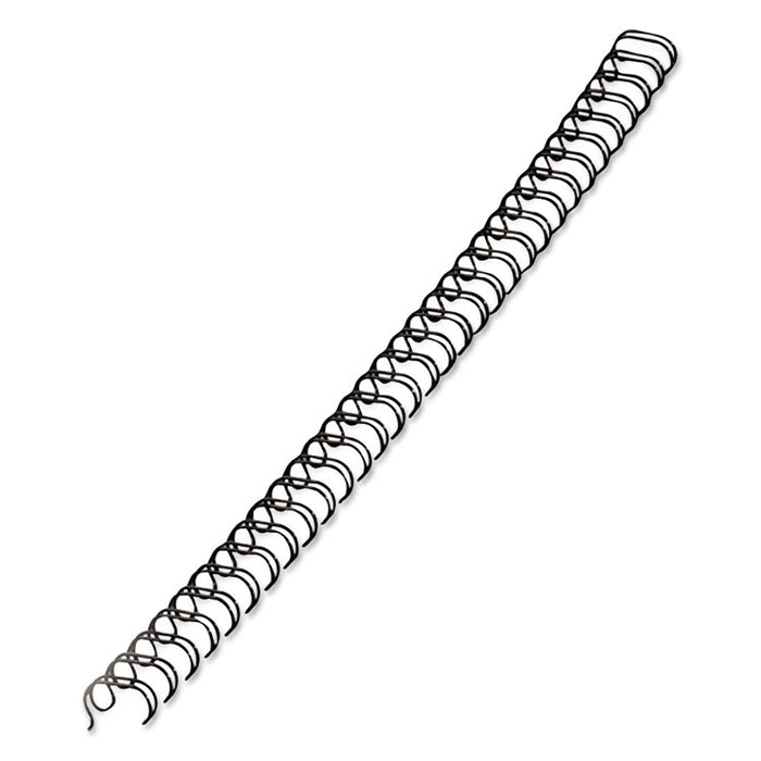 Wire Bindings for 11 x 8.5 Documents, 32 Rings, 0.25" (35-Sheet) Capacity, Black, 25/Pack