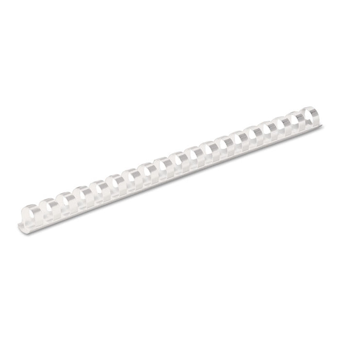 Plastic Comb Bindings for 11 x 8.5 Documents, 19 Rings, 0.38" (55-Sheet) Capacity, White, 100/Pack
