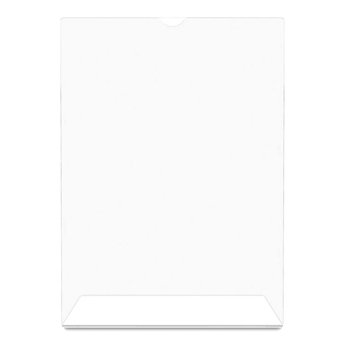 Superior Image Slanted Sign Holder, Top Loading, Portrait, 8.5 x 11 Insert, Clear