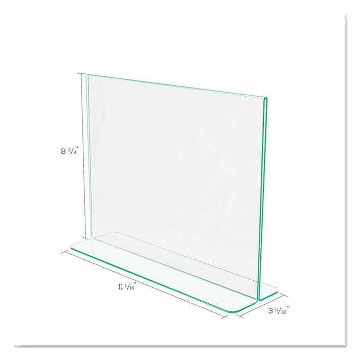 Superior Image Premium Green Edge Sign Holders, 11 x 8.5 Insert, Clear/Green