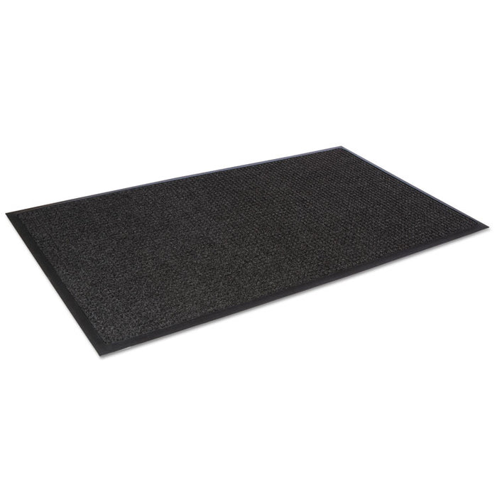 Super-Soaker Wiper/Scraper Mat with Gripper Bottom, Rectangular, Charcoal Gray Loop Pile Surface, 24" x 36"