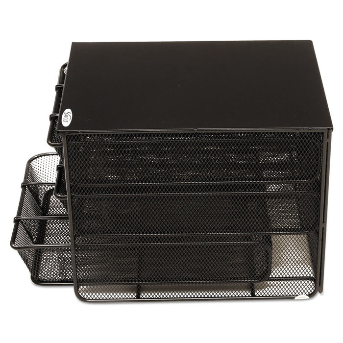 Onyx Three Drawer Hospitality Organizer, 7 Compartments, 11.5 x 8.25 x 8.25, Black