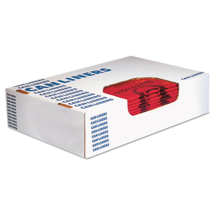 Healthcare Pre-Printed High-Density Can Liners, Infectious Waste Biohazard, 33 gal, 13.97mic, 33 x 40, Red, Flat Pack, 250/CT