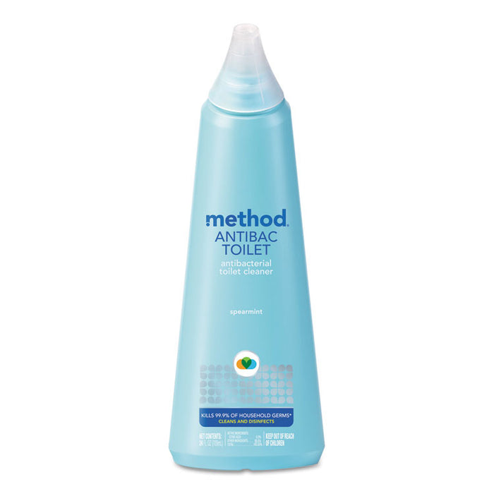 Antibacterial Toilet Cleaner, Spearmint Scent, 24 oz Bottle, 6/Carton