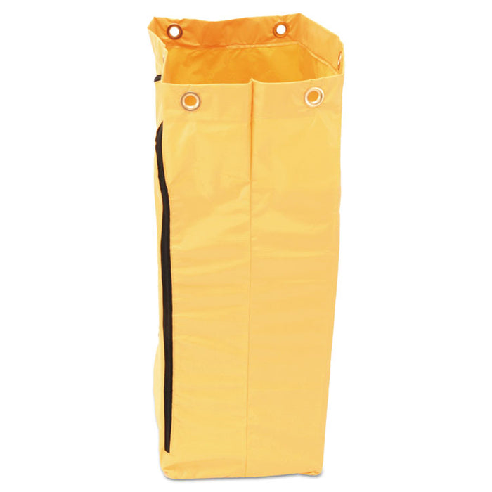 Zippered Vinyl Cleaning Cart Bag for Rubbermaid Commercial FG6173-88, 24 gal, 6.5" x 9.13" x 17.25", Black, 4/Carton