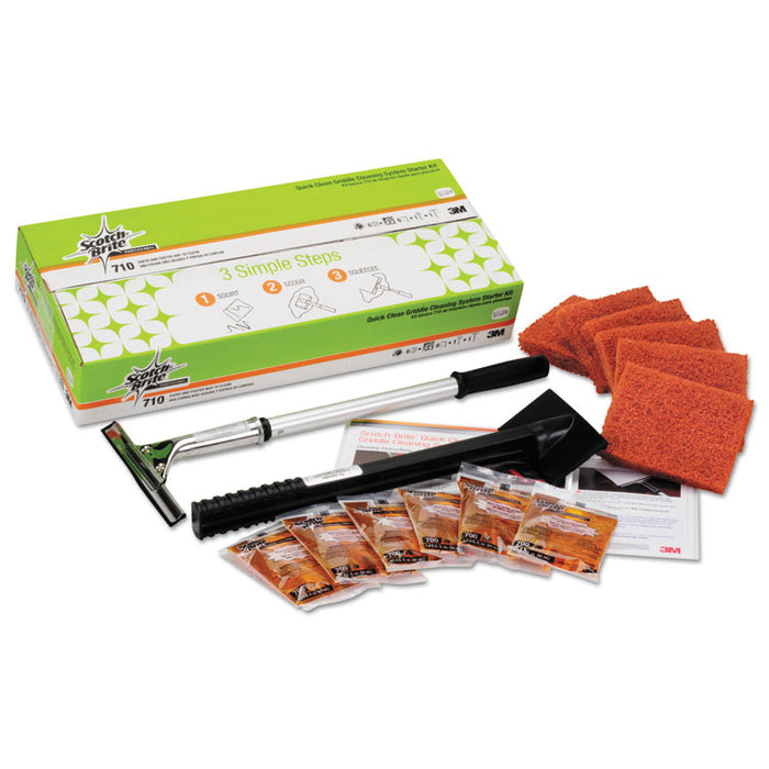 Quick Clean Griddle Cleaning System Starter Kit, 4 x 5.24, Orange