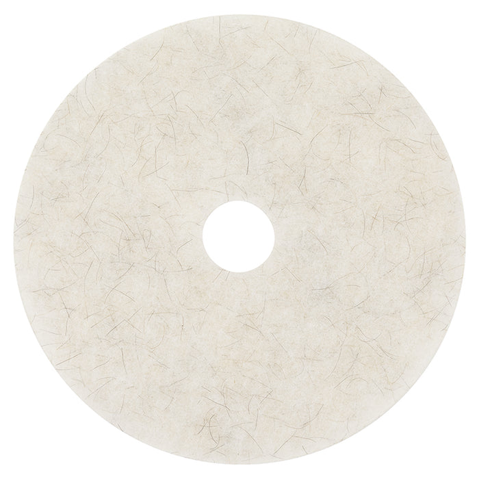 Ultra High-Speed Natural Blend Floor Burnishing Pads 3300, 19" Diameter, White, 5/Carton