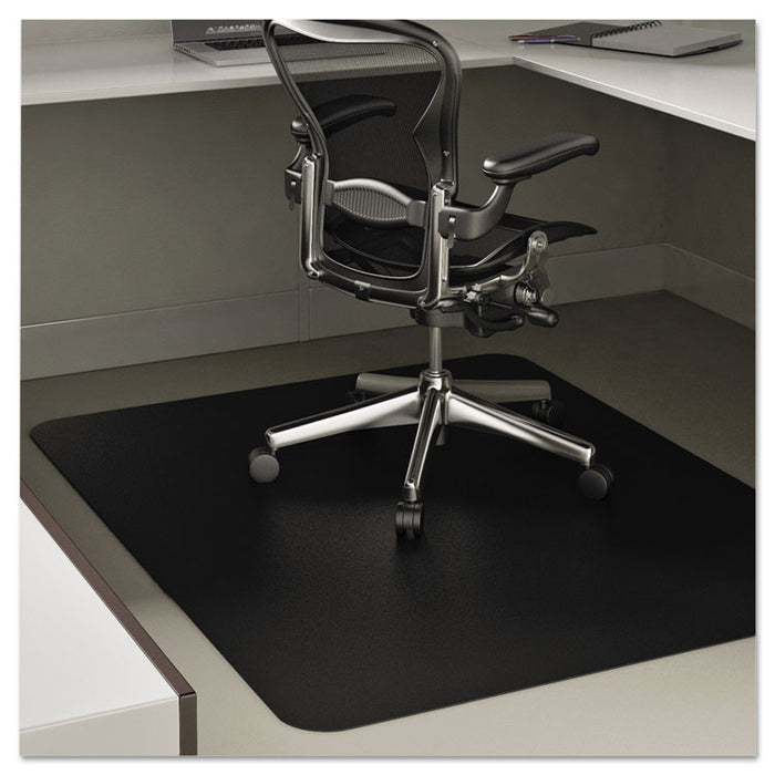 EconoMat Non-Studded All Day Use Chair Mat for Hard Floors, Rectangular, 45" x 53", Black, Ships Flat