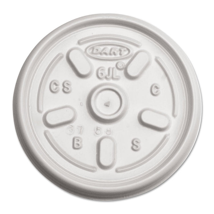 Plastic Lids for Foam Containers, Vented, Fits 3.5 oz to 6 oz, White, 100/Pack, 10 Packs/Carton