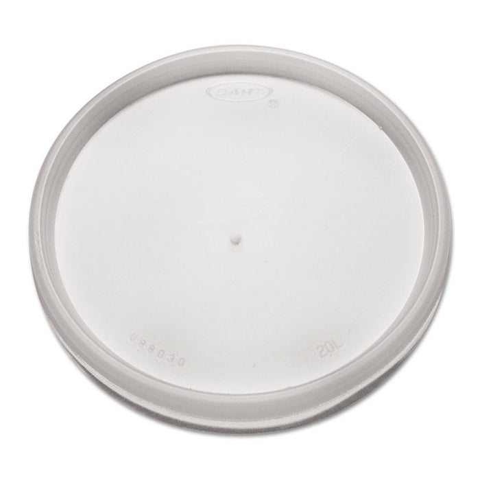 Plastic Lids for Foam Cups, Bowls and Containers, Flat, Vented, Fits 6 oz to 32 oz, Translucent, 100/Pack, 10 Packs/Carton