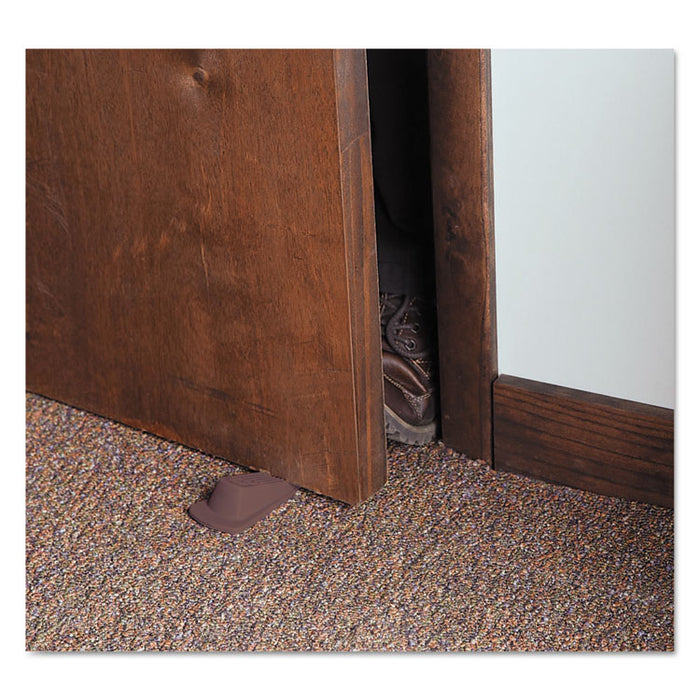 Big Foot Doorstop, No Slip Rubber Wedge, 2.25w x 4.75d x 1.25h, Brown