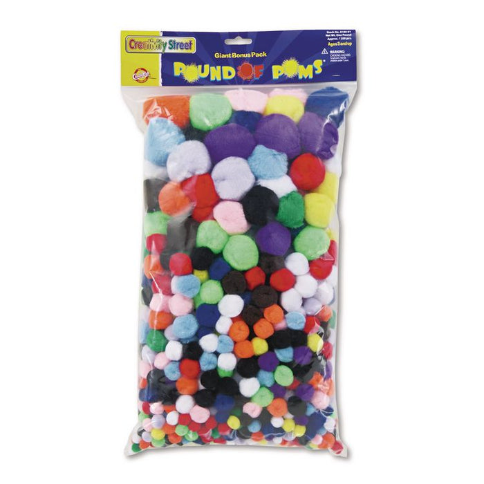 Pound of Poms Giant Bonus Pack, Assorted Colors, 1,000/Pack