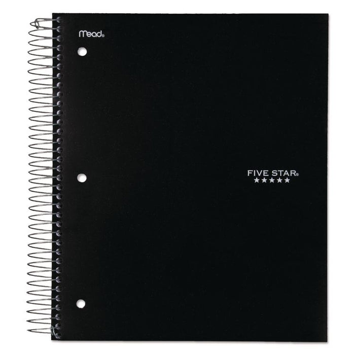Wirebound Notebook, 5-Subject, Medium/College Rule, Black Cover, (200) 11 x 8.5 Sheets