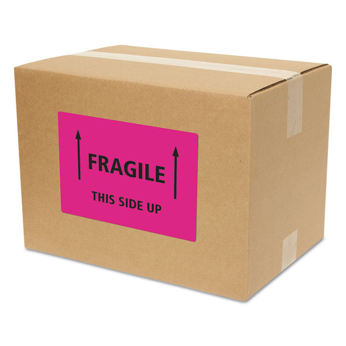High-Visibility Permanent Laser ID Labels, 5.5 x 8.5, Neon Magenta, 200/Box