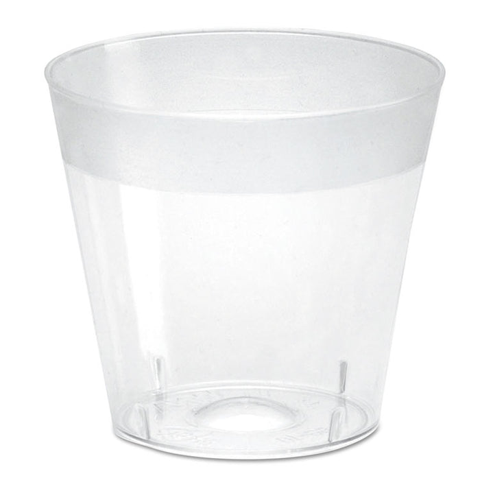 Plastic Shot Glasses, 1 oz, Clear, 100/Pack, 25 Packs/Carton