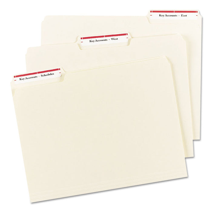 Permanent TrueBlock File Folder Labels with Sure Feed Technology, 0.66: x 3.44", White, 30/Sheet, 50 Sheets/Box