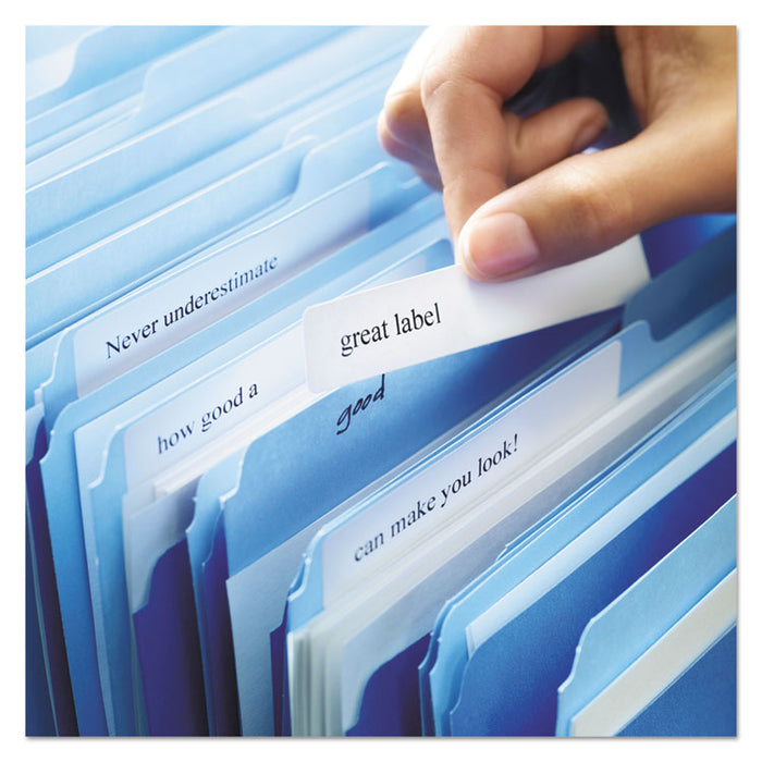 Permanent TrueBlock File Folder Labels with Sure-Feed Technology, 0.66 x 3.44, White, 30/Sheet, 50 Sheets/Box