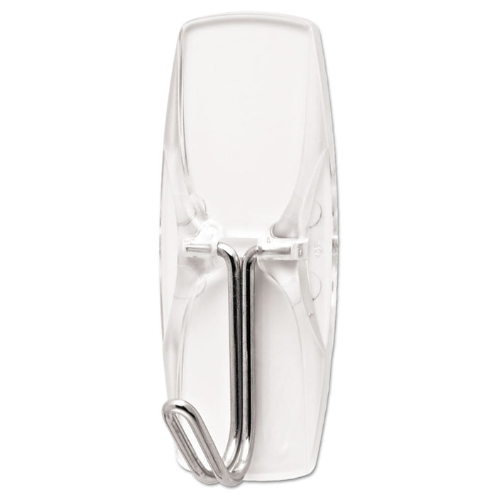 Medium Clear Wire Hooks, Metal Wire, Silver/Clear, Supports 2 lb, 6/Pack