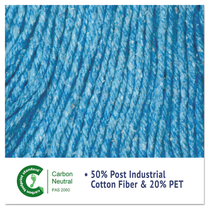 Super Loop Wet Mop Head, Cotton/Synthetic Fiber, 5" Headband, Medium Size, Blue, 12/Carton