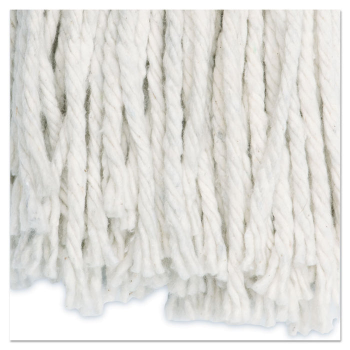 Premium Cut-End Wet Mop Heads, Cotton, 24 oz, White, 12/Carton