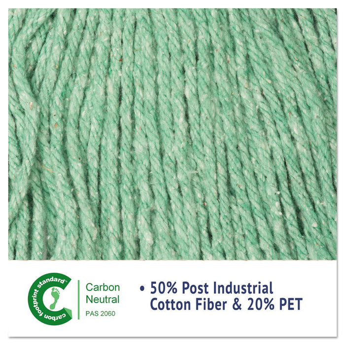 Super Loop Wet Mop Head, Cotton/Synthetic Fiber, 5" Headband, Medium Size, Green
