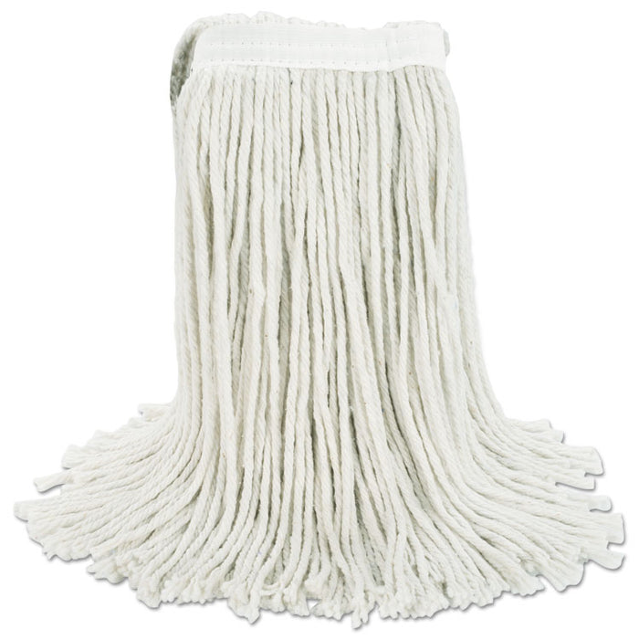 Premium Cut-End Wet Mop Heads, Cotton, 24 oz, White, 12/Carton