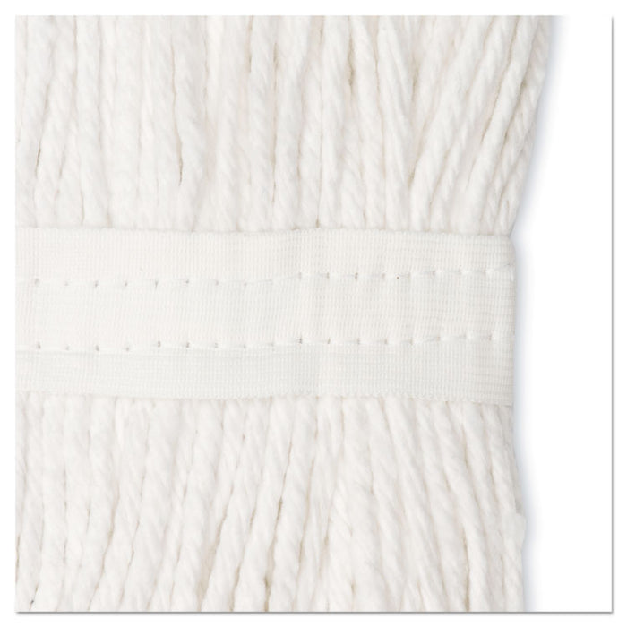 Premium Cut-End Wet Mop Heads, Cotton, 24 oz, White, 12/Carton
