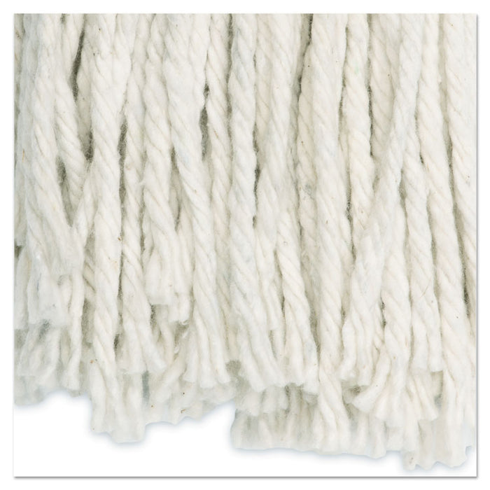 Cut-End Wet Mop Head, Cotton, #24, White