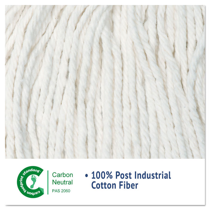 Cut-End Wet Mop Head, Cotton, #24, White
