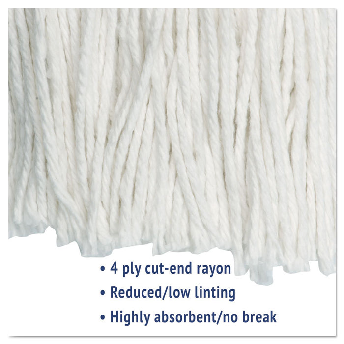 Cut-End Wet Mop Head, Rayon, #20, White