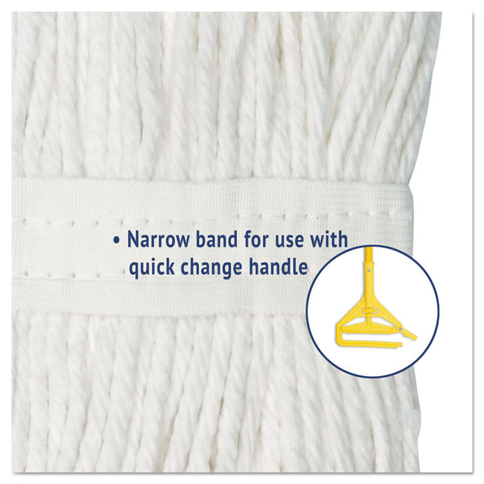 Cut-End Wet Mop Head, Rayon, #20, White