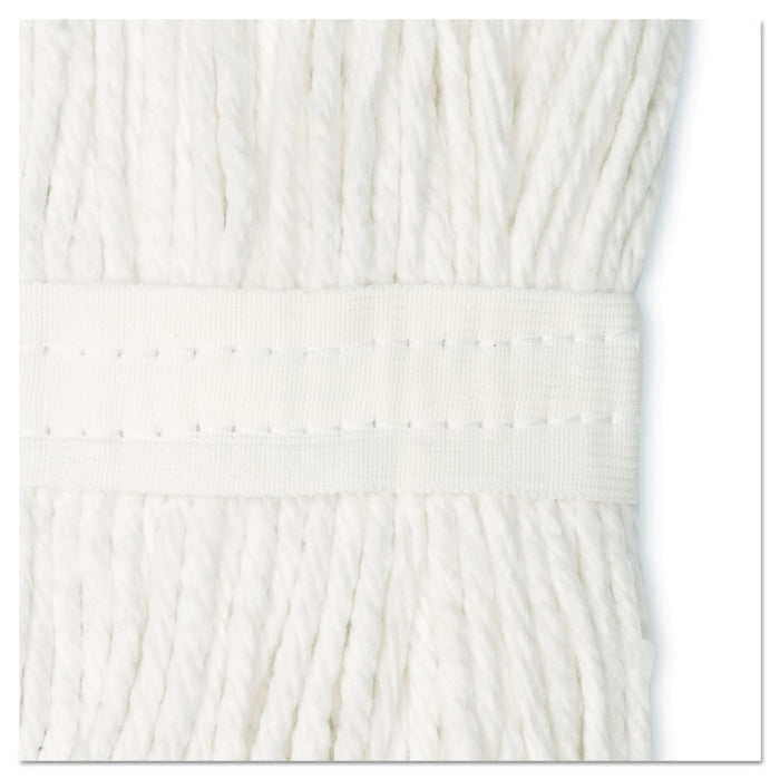 Cut-End Wet Mop Head, Cotton, White, #20, 12/Carton