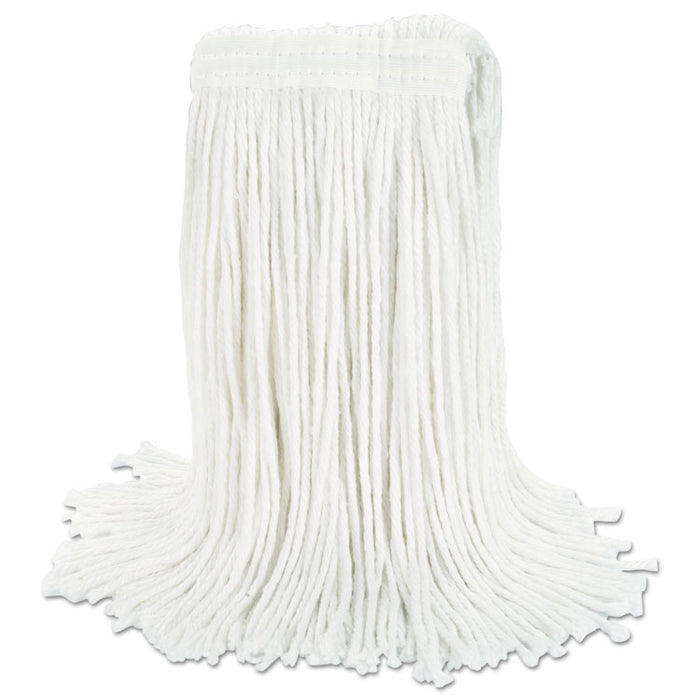 Cut-End Wet Mop Head, Rayon, #24, White, 12/Carton