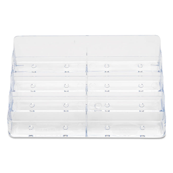 8-Pocket Business Card Holder, Holds 400 Cards, 7.78 x 3.5 x 3.38, Plastic, Clear