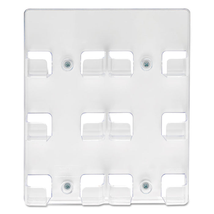 6-Pocket Business Card Holder, Holds 480 Cards, 8.5 x 1.63 x 9.75, Plastic, Clear