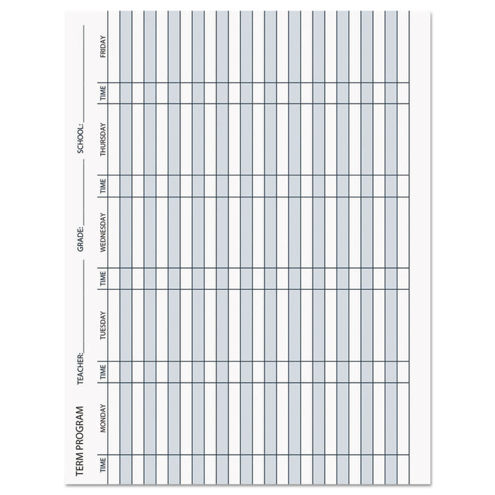 Recycled Teacher's Planner, Weekly, 7 Classes, Blue Cover, 11 x 8.5 Sheets, 45-Week Span